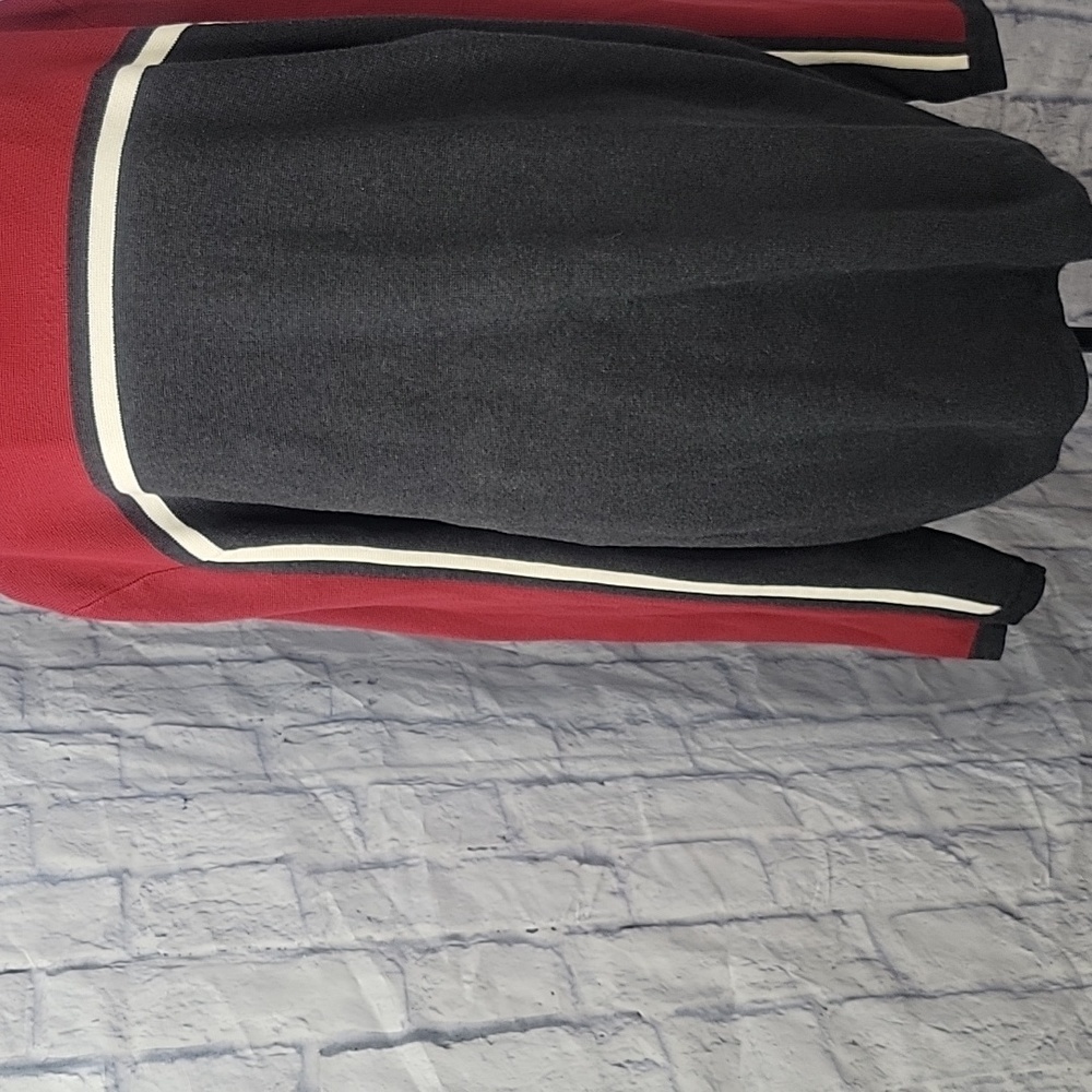 Eddie Bauer Men’s XL/TG Colorblock Crewneck Sweater Red Gray Black - Picture 4 of 8